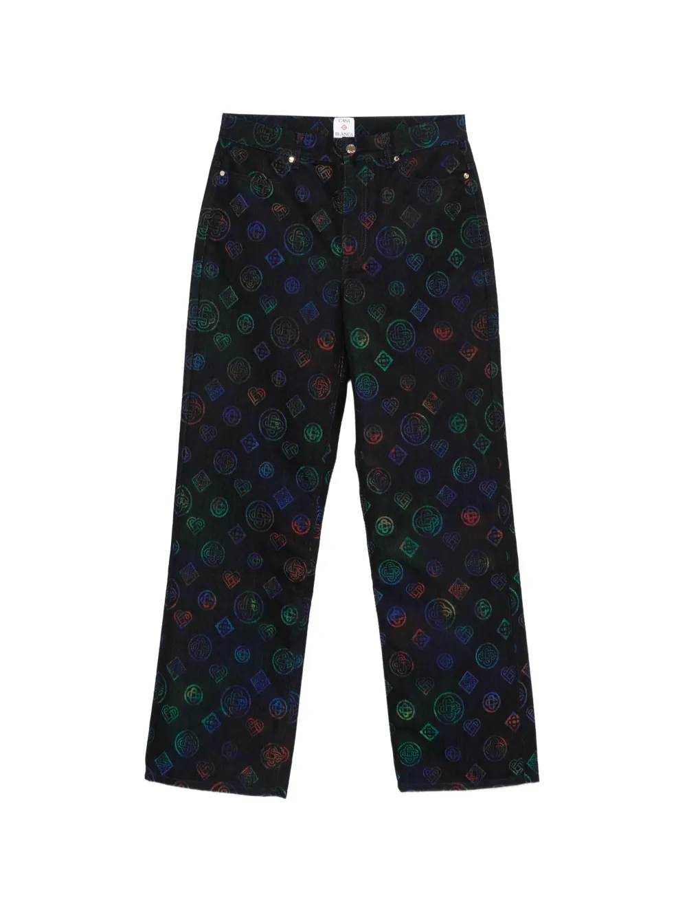 Casablanca logo-pattern jeans - Nero