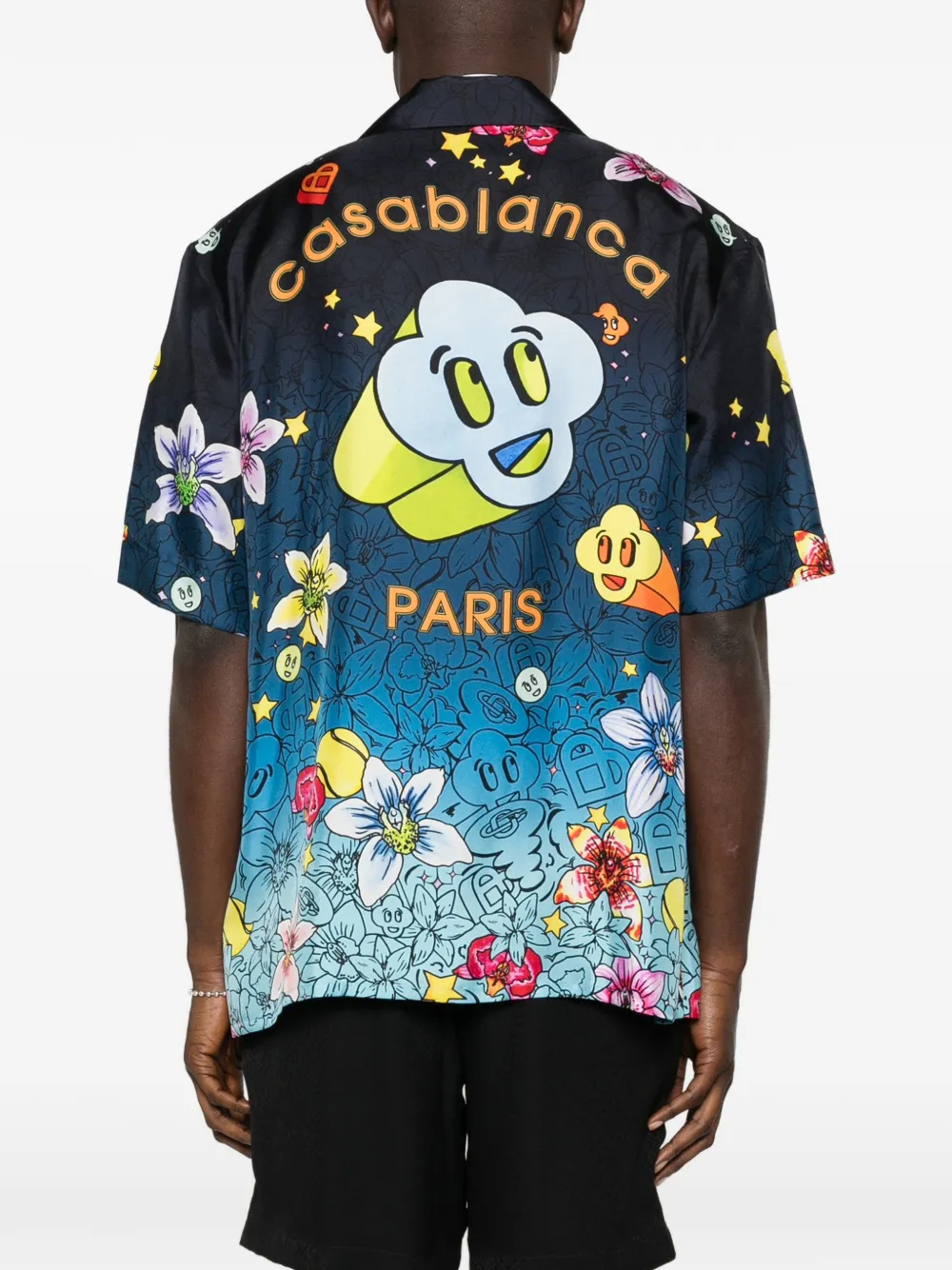 Casablanca Overhemd met bloemenprint Zwart