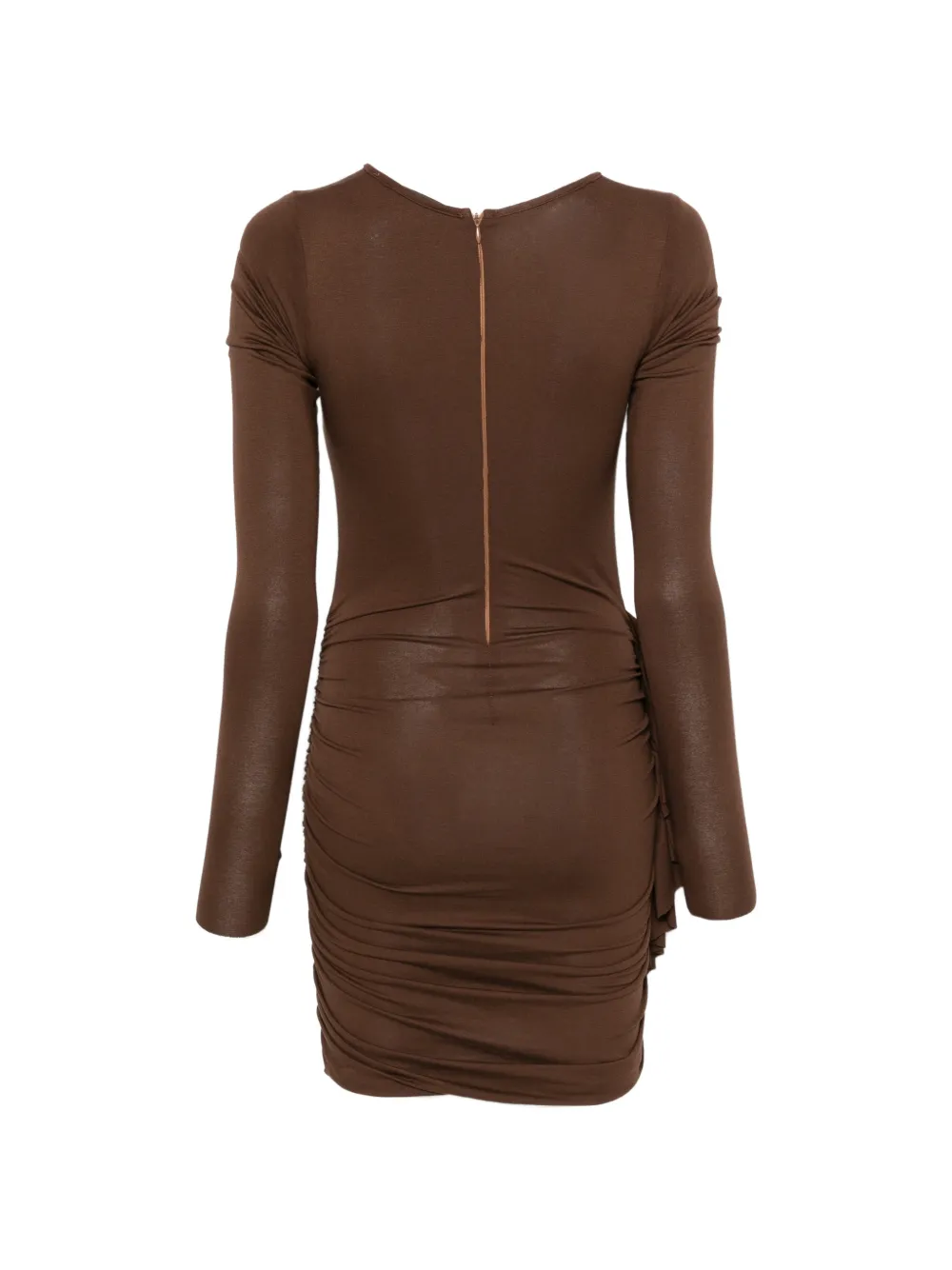  Pnk Ruffled Mini Dress - Brown 
