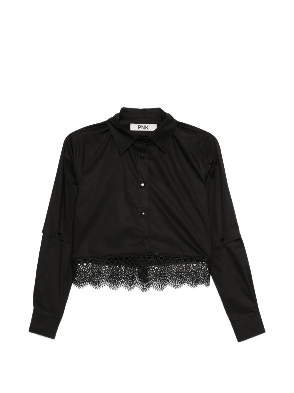 PNK lace panel shirt - Nero