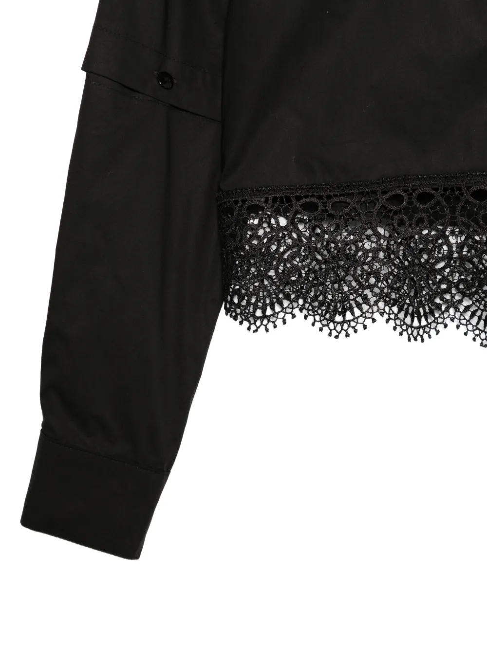  Pnk Lace Panel Shirt - Black 