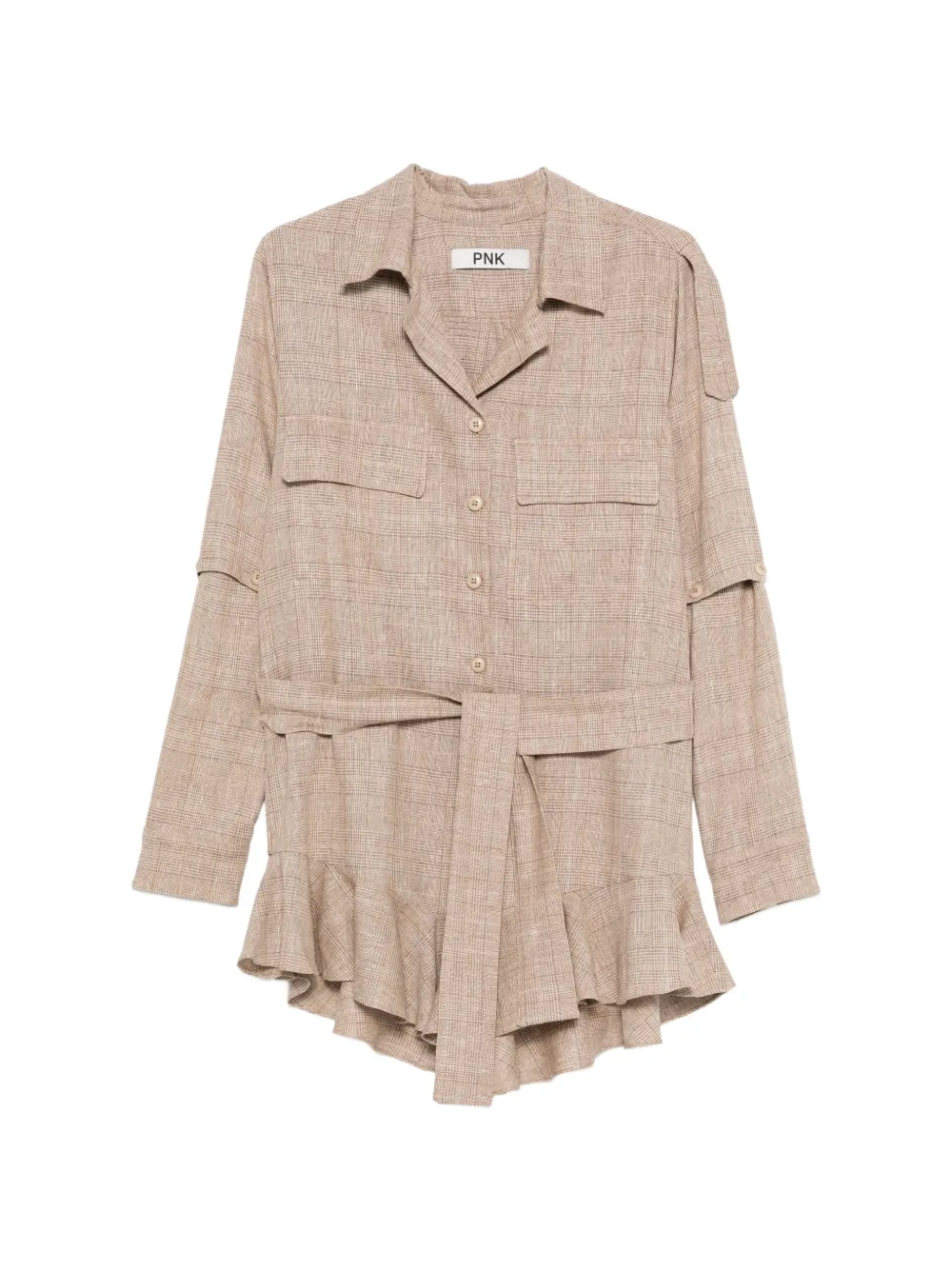 PNK plaid-pattern belted dress - Toni neutri