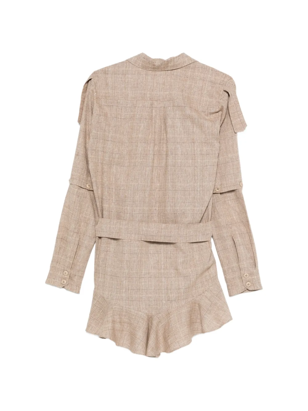 Plaid-Pattern Belted Dress