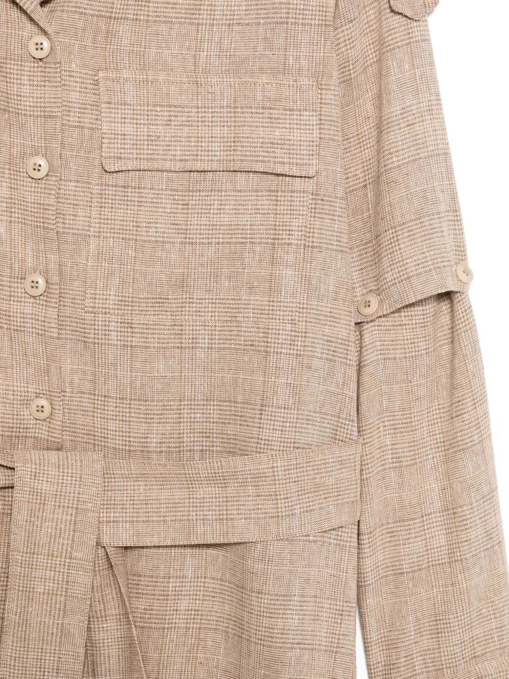 Plaid-Pattern Belted Dress