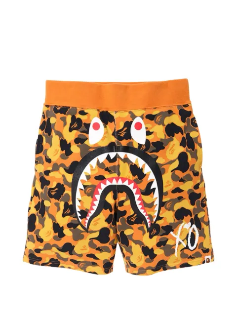 A BATHING APE® x XO shark-print sweat shorts