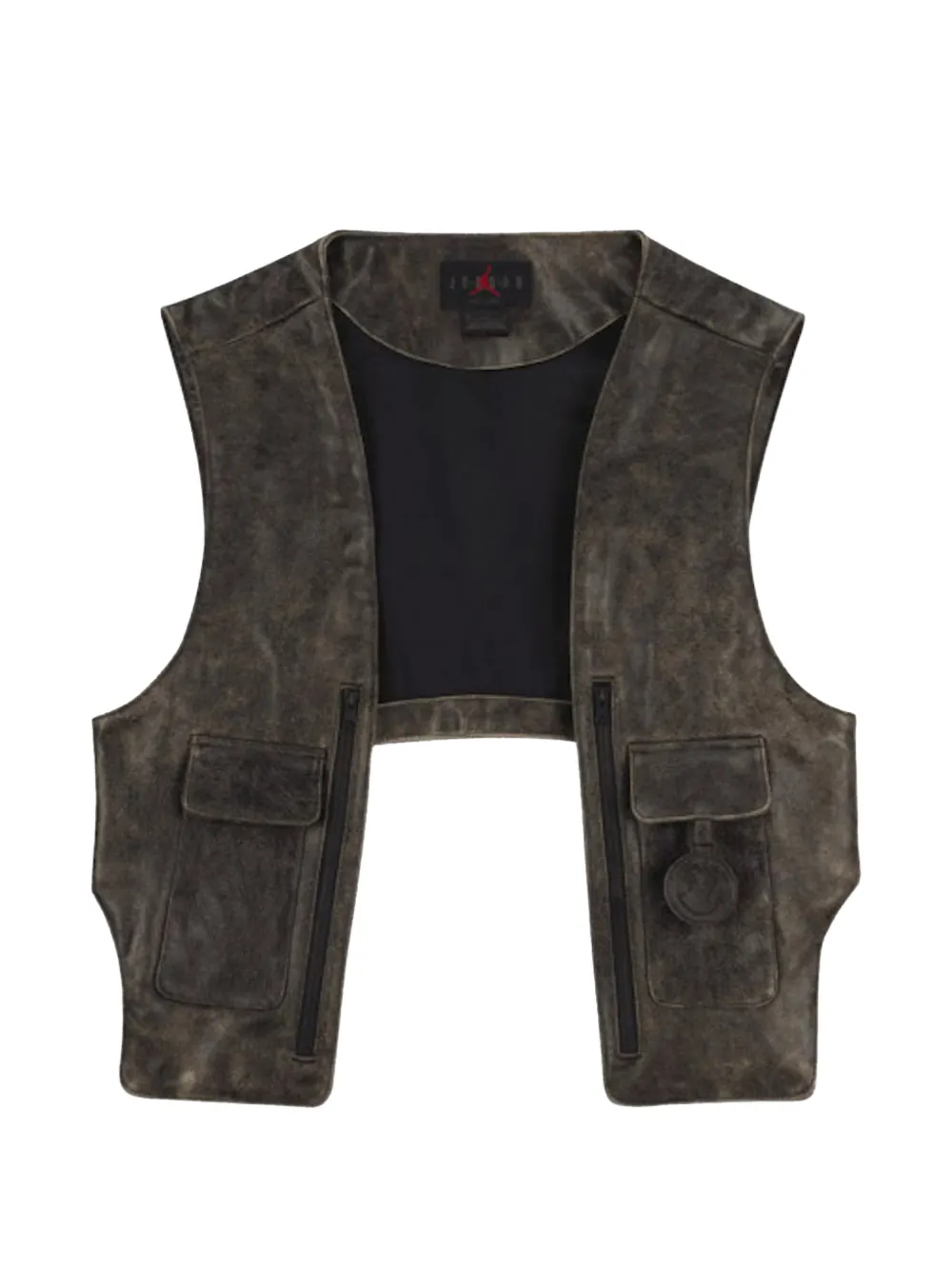 Jordan x J Balvin leather vest - Marrone
