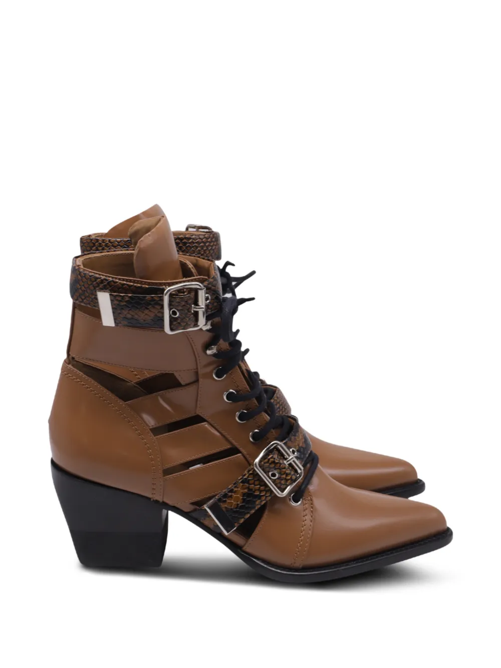 Chloé Vintage Rylee multistrap leather boots - Braun