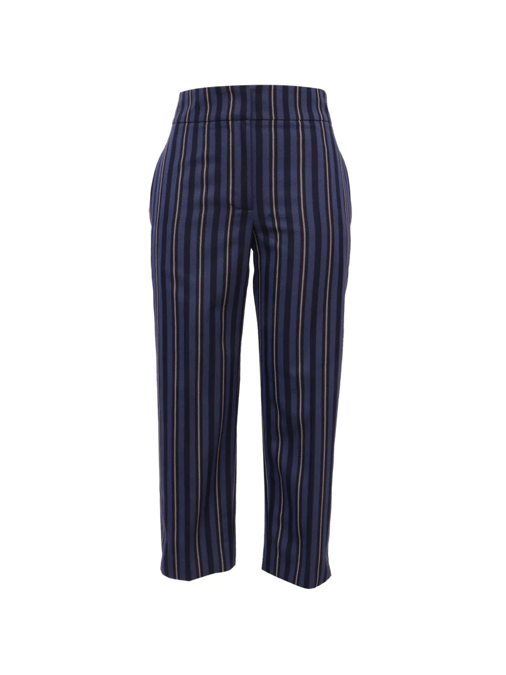 Burberry Pre-Owned striped cropped trousers - Blu