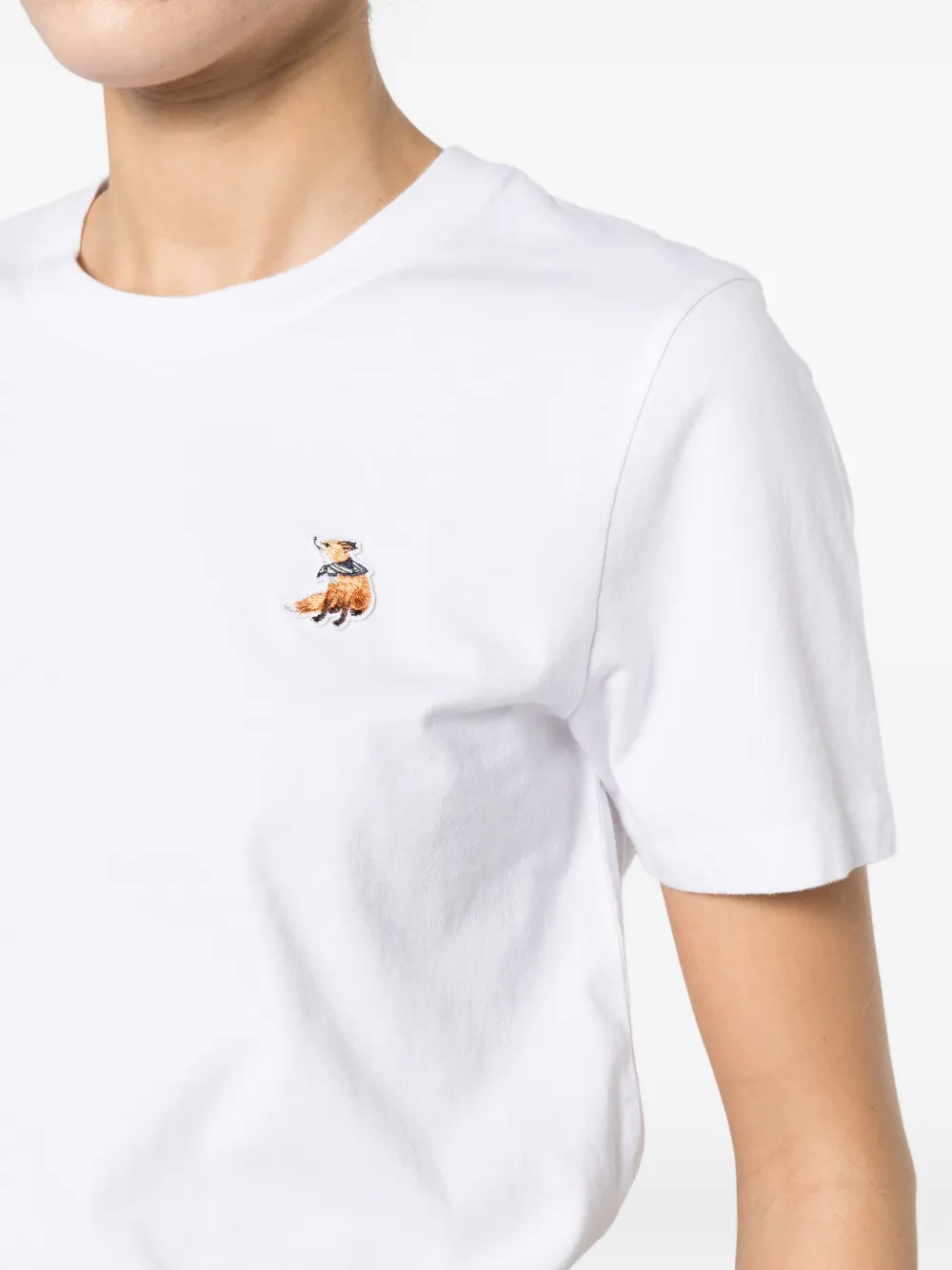 Maison Kitsuné T-shirt met borduurwerk Wit
