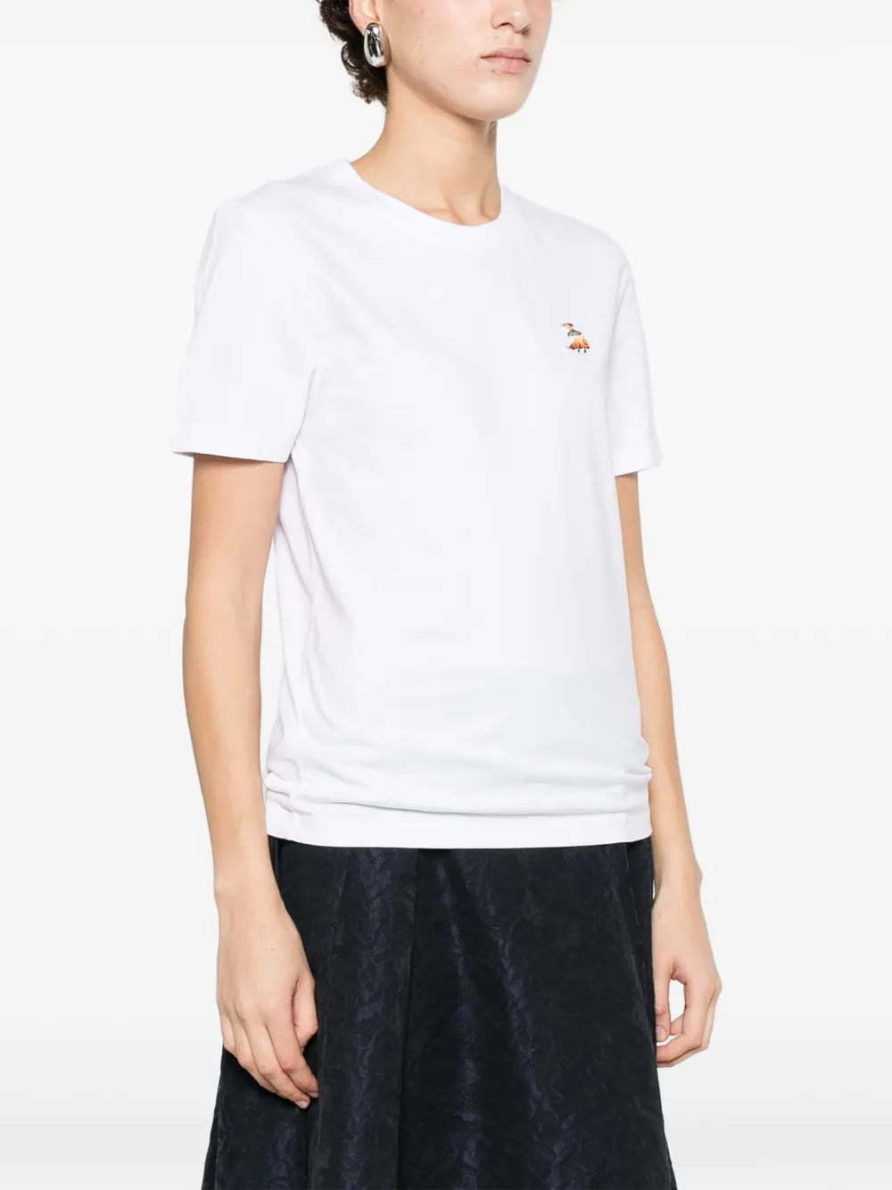 Maison Kitsuné T-shirt met borduurwerk Wit