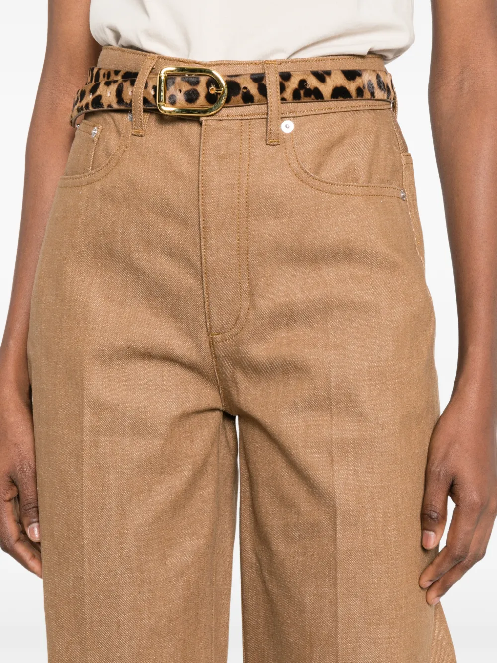A.P.C. Domino jeans met wijde pijpen Bruin