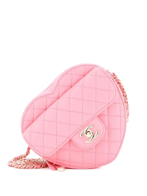 CHANEL Pre-Owned CC in Love Heart Bag Quilted Lambskin crossbody bag