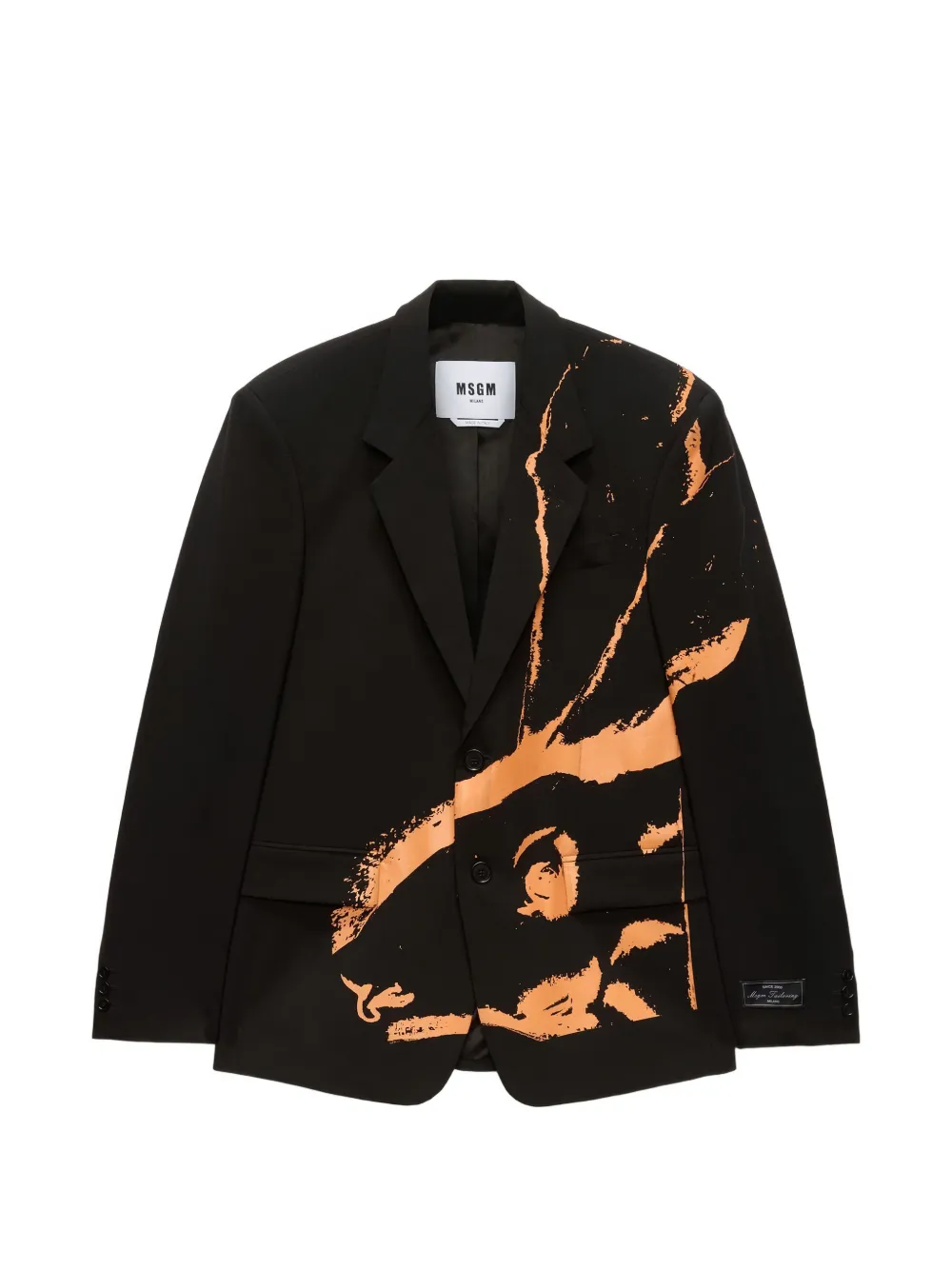 MSGM Sketched Bunnies graphic print jacket - Nero
