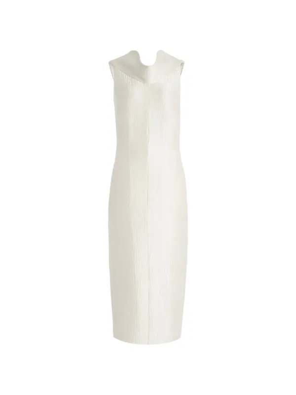 Brandon Maxwell Blair Cowl Neck Dress in White