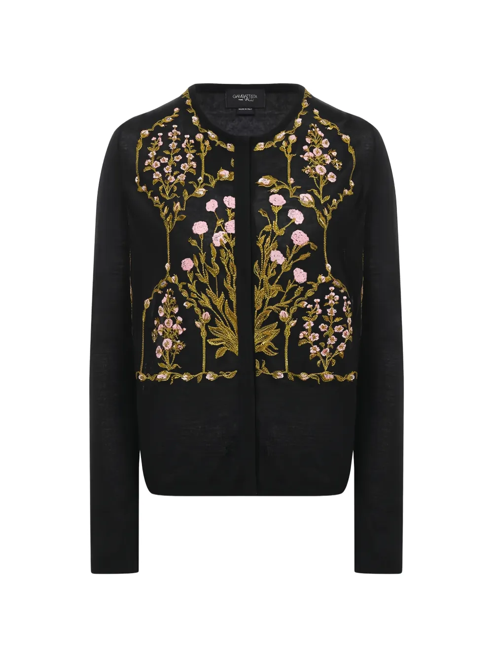 Giambattista Valli floral embroidery round neck cardigan - Nero