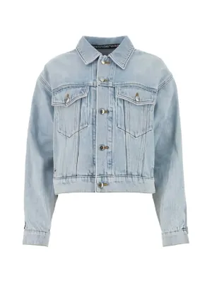 Alexander Wang Falling Back logo-print Denim Jacket | Blue | FARFETCH