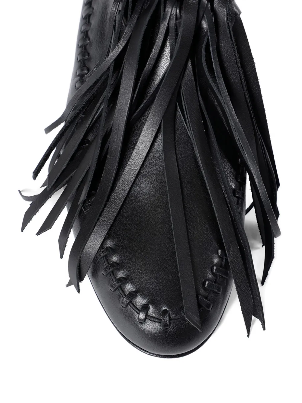 Ann Demeulemeester fringe soft loafers Zwart