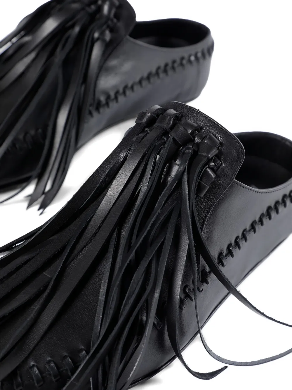 Ann Demeulemeester fringe soft loafers Zwart