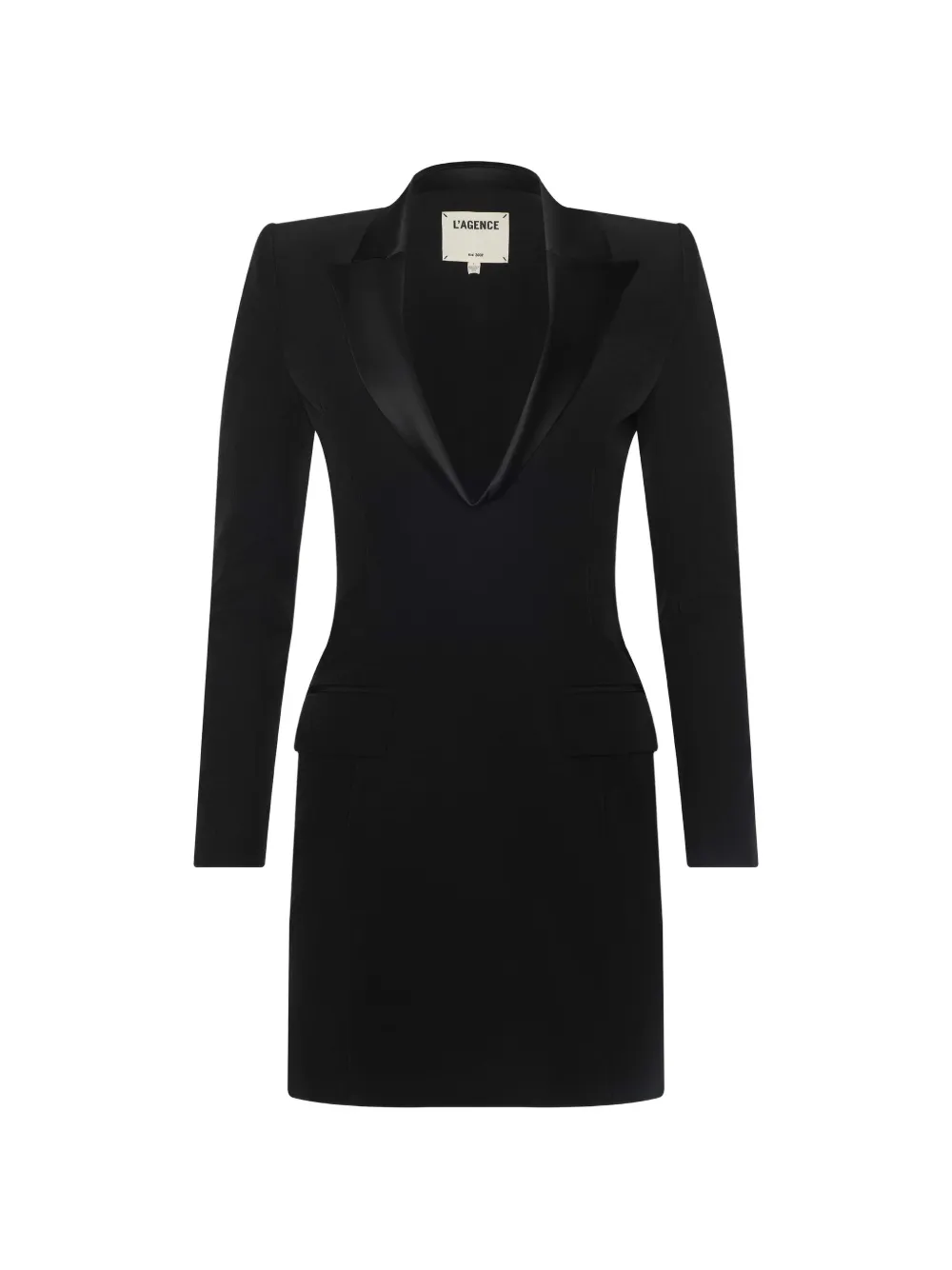 L'Agence Esti shawl-lapel mini dress - Nero