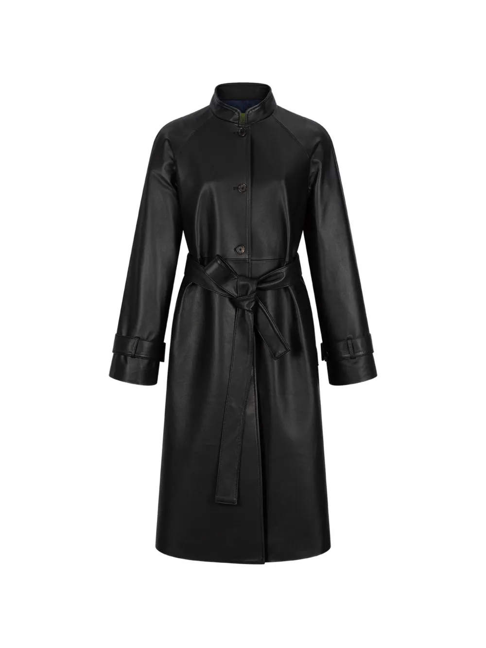 Shanghai Tang belted leather coat - Nero