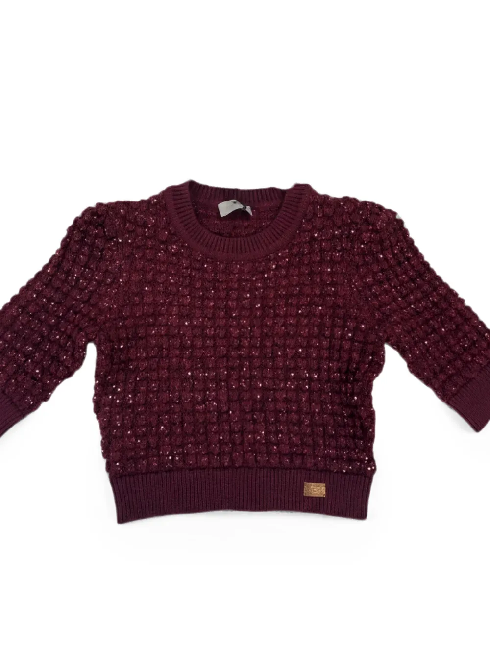 Elisabetta Franchi Top verfraaid met pailletten en textuur Rood
