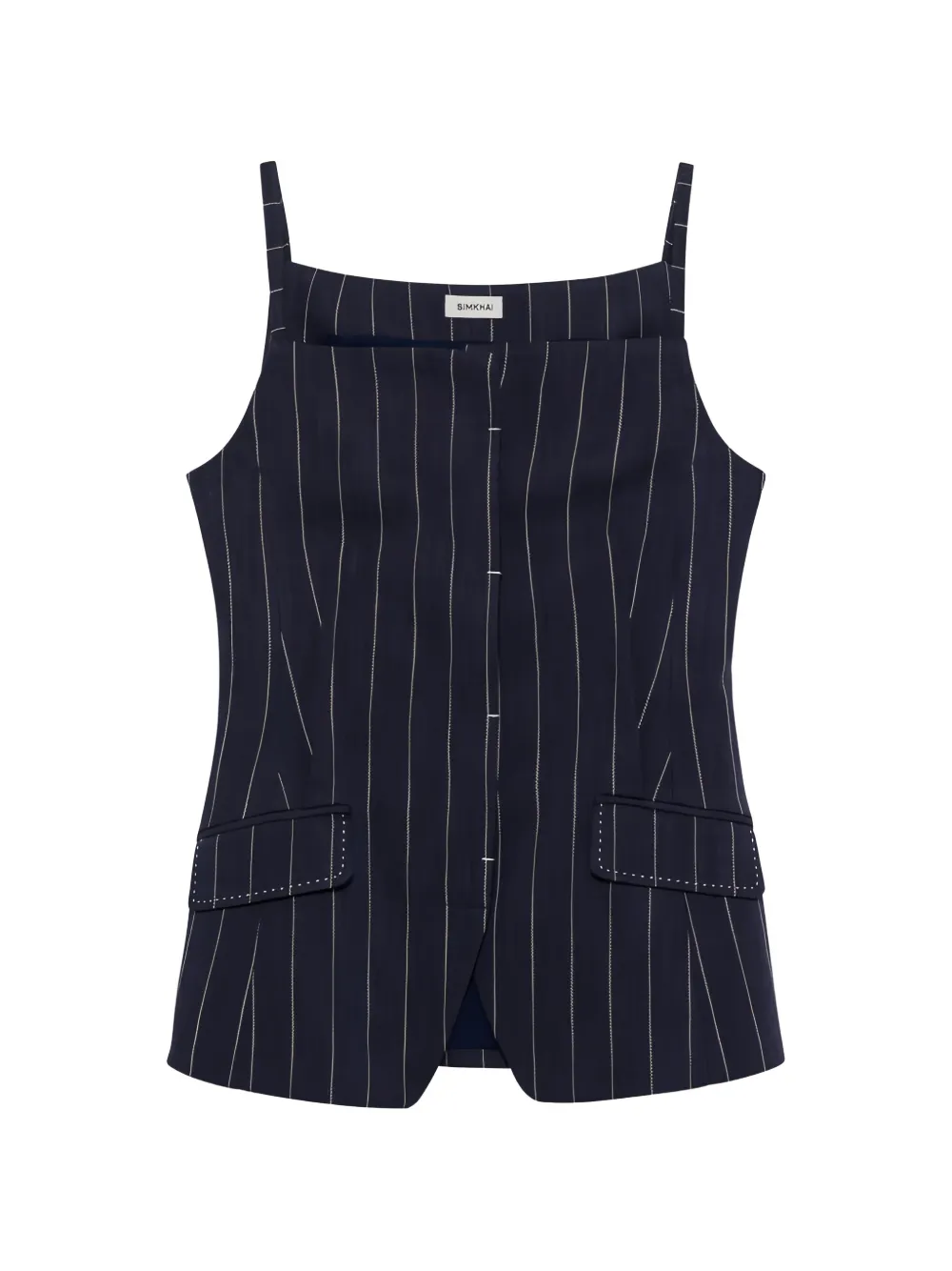 Simkhai striped-pattern sleeveless blouse - Blu