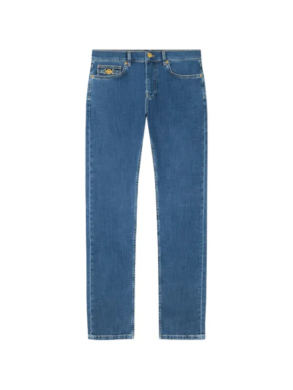 Versace Medallion-pocket Denim Jeans in Blue