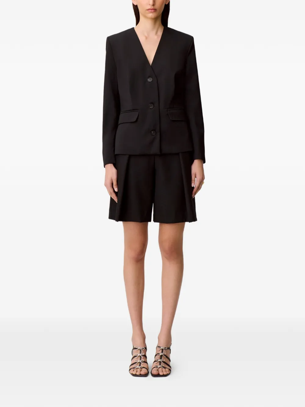 Claudie Pierlot Blazer met zak en knopen Zwart