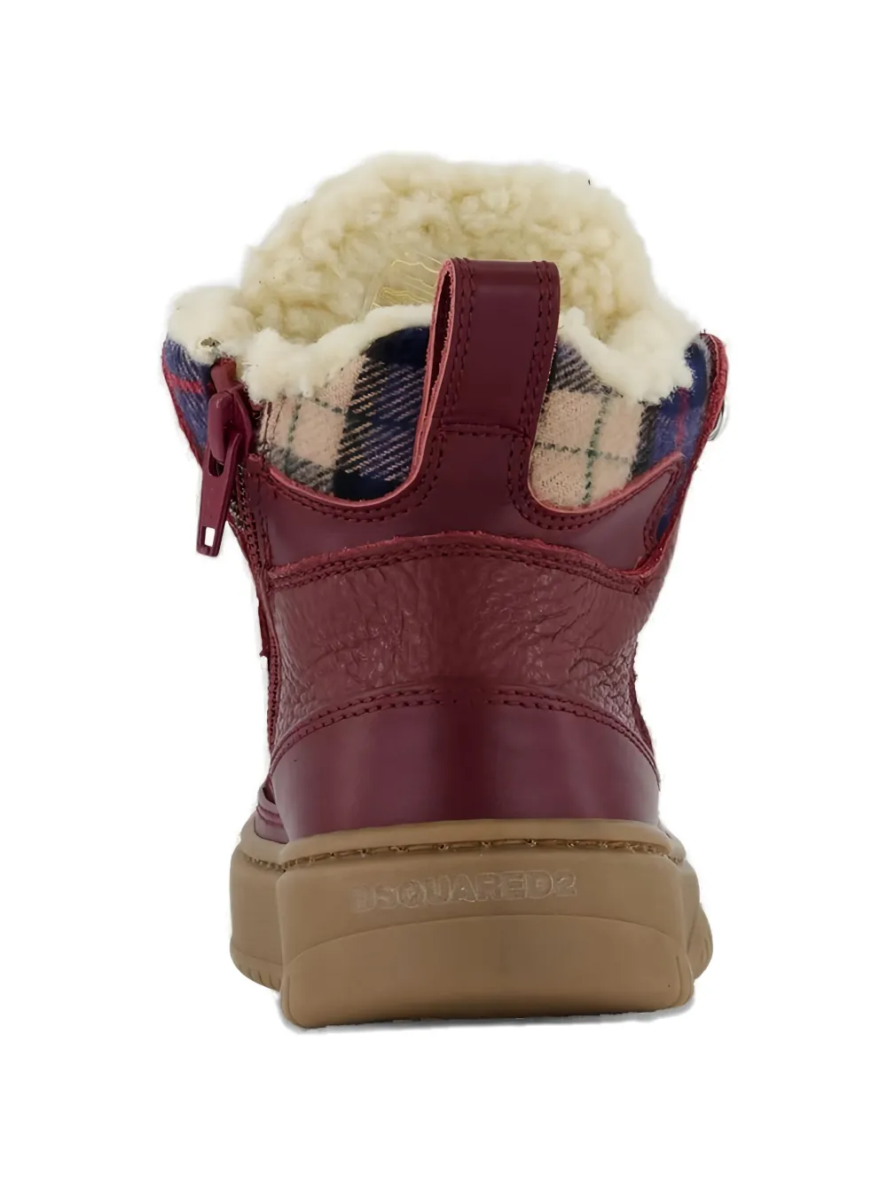 DSQUARED2 KIDS check-panel ankle boots Rood