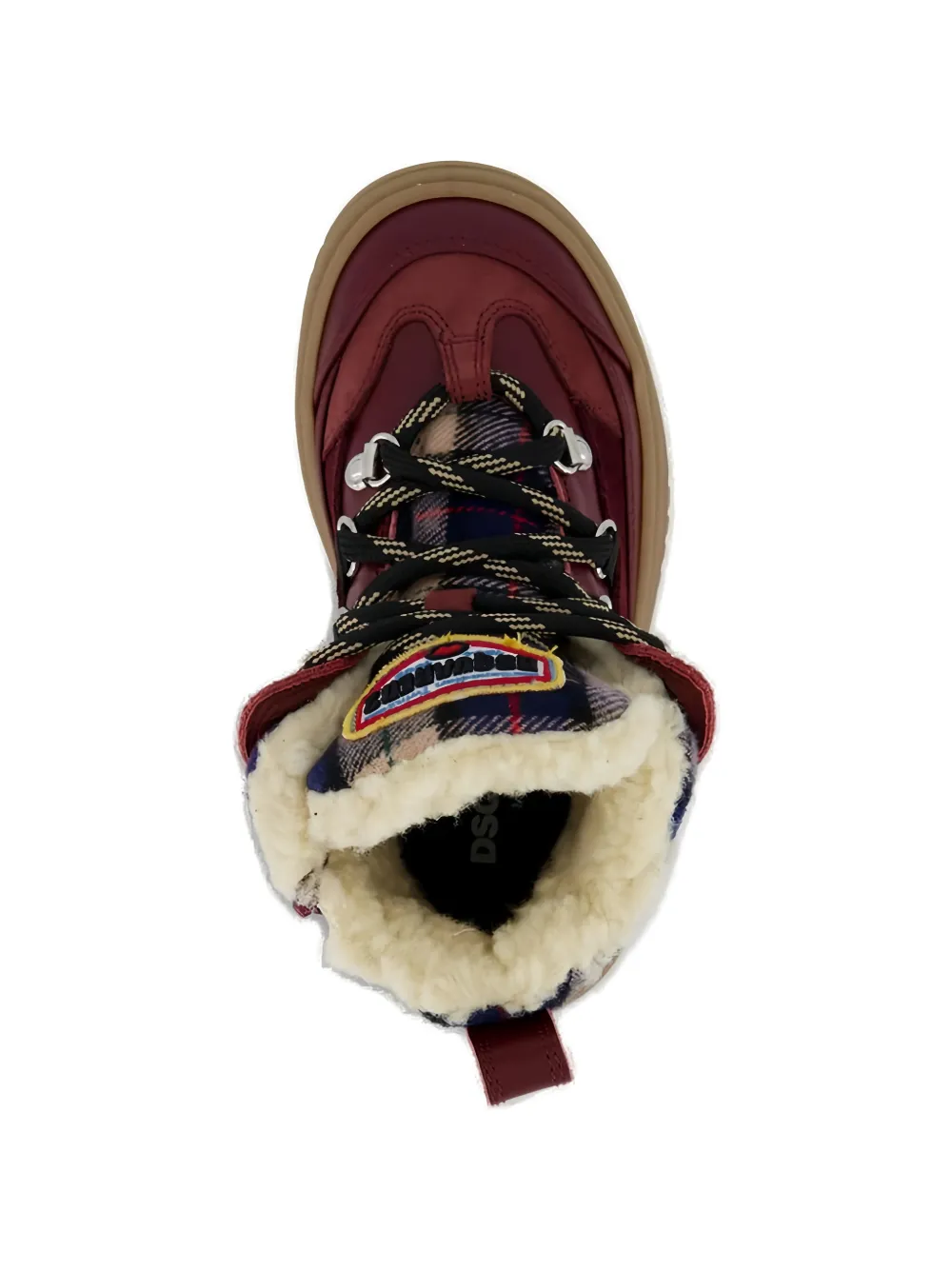 DSQUARED2 KIDS check-panel ankle boots Rood