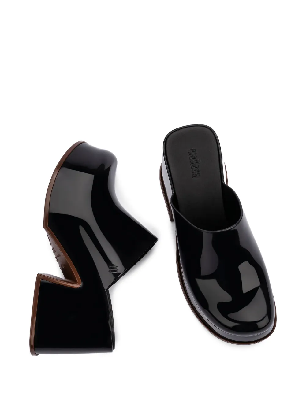 Melissa Mia muiltjes met plateauzool Zwart