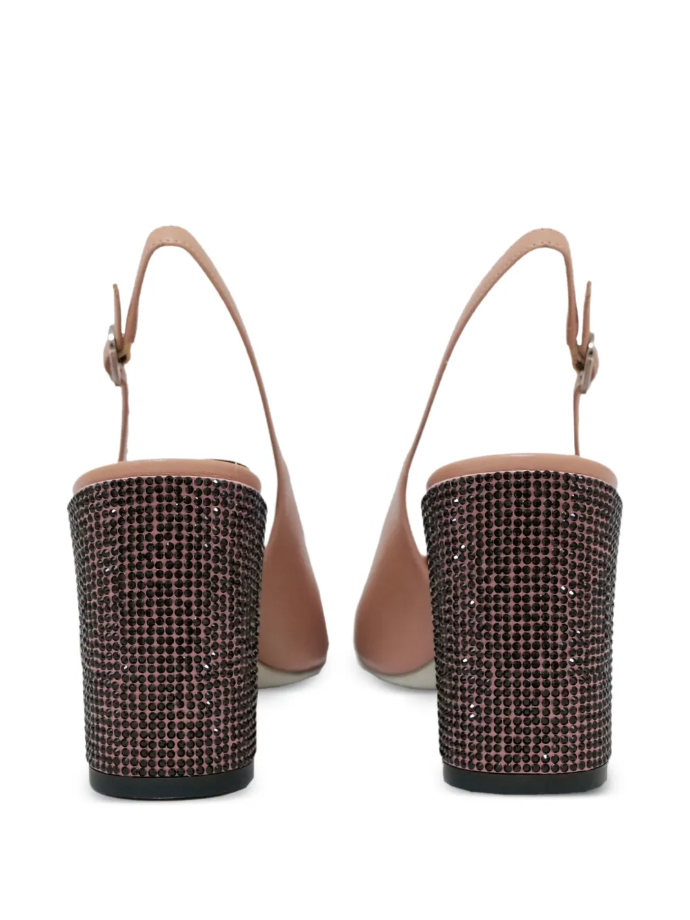 René Caovilla Slingback pumps verfraaid met stras Beige