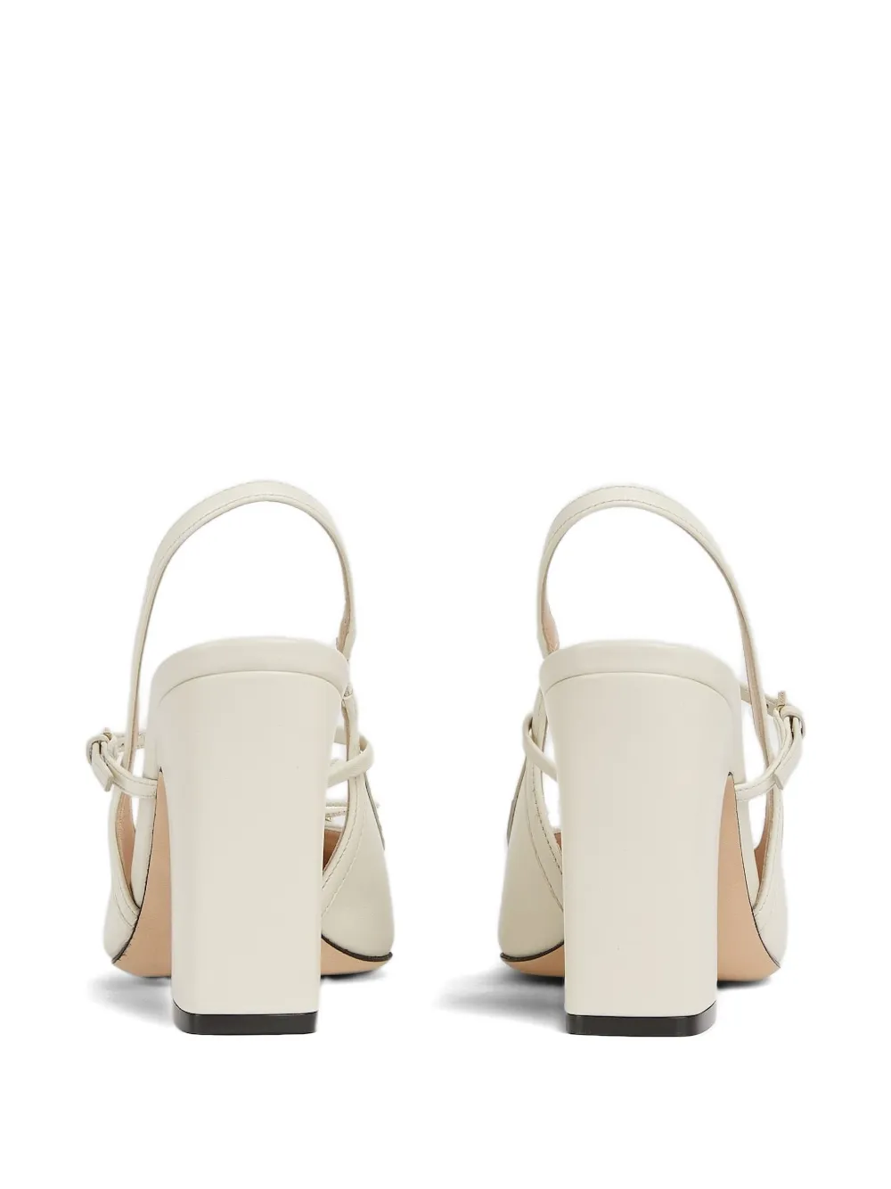 Gucci horsebit strap leather pumps Beige