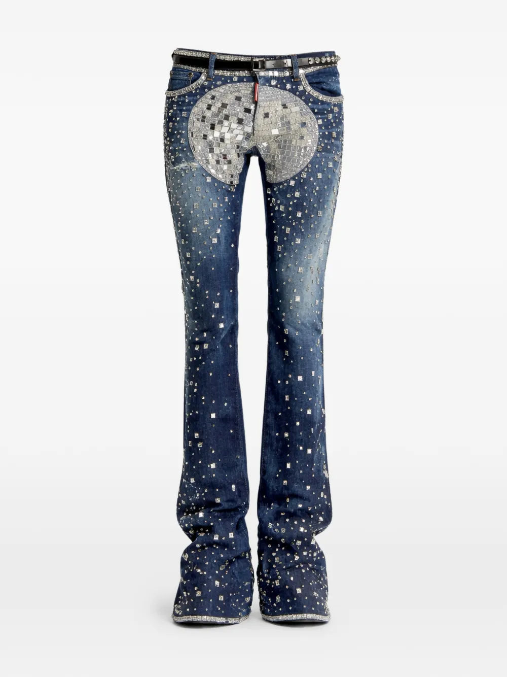 DSQUARED2 discoball-design bootcut jeans - Blu