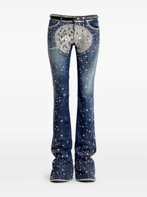 DSQUARED2 discoball-design bootcut jeans