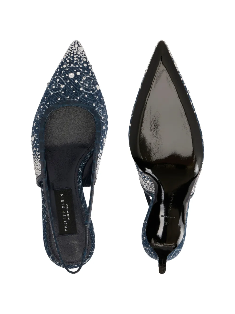 Philipp Plein Pumps met stras en monogram Blauw