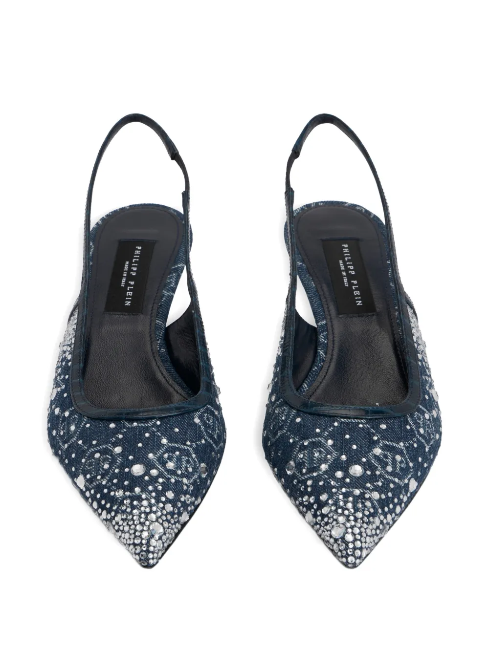 Philipp Plein Pumps met stras en monogram Blauw