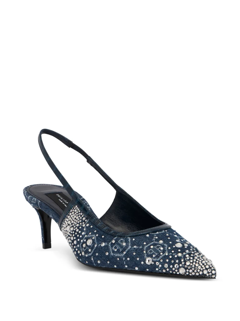 Philipp Plein Pumps met stras en monogram Blauw