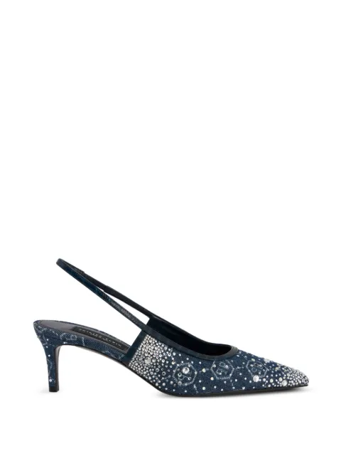 Philipp Plein monogram strass heeled pumps