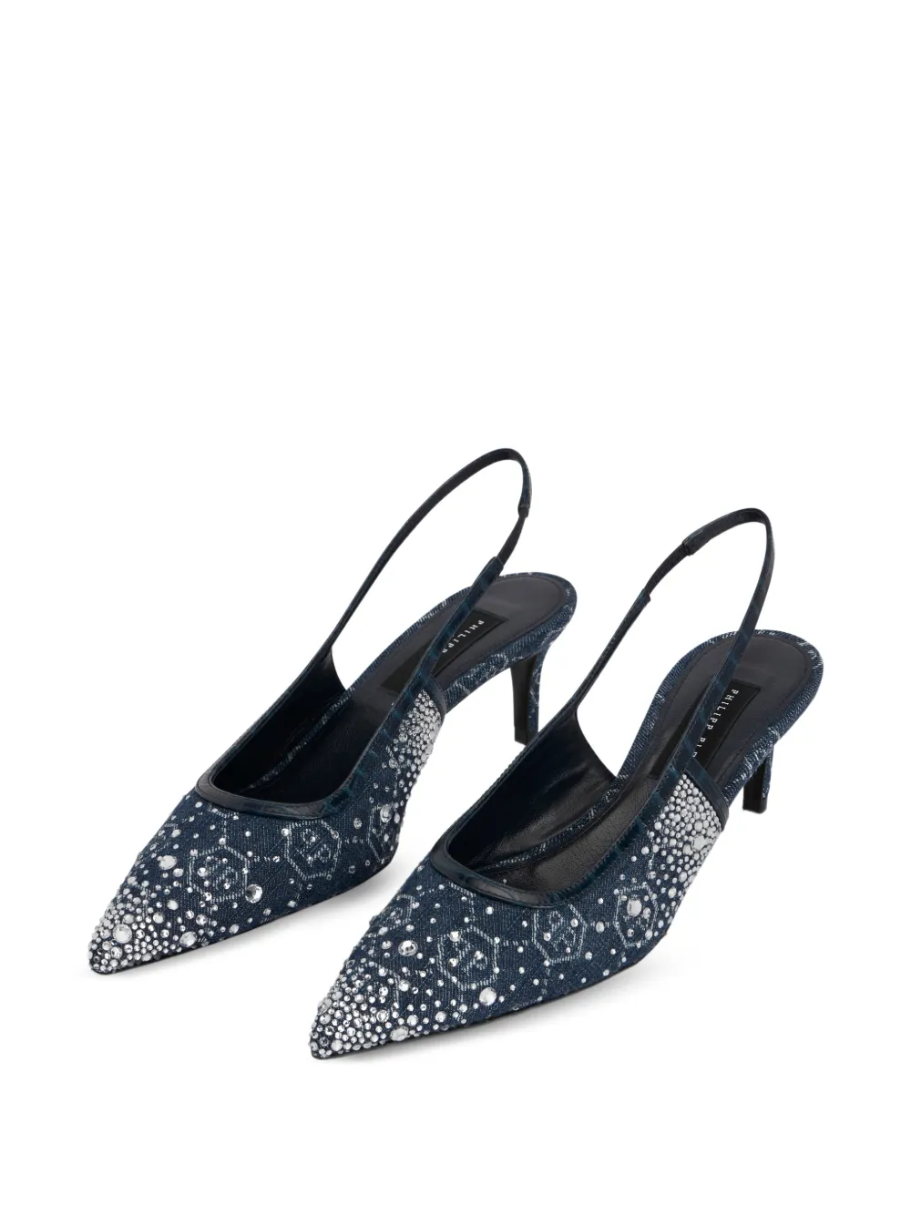 Philipp Plein Pumps met stras en monogram Blauw