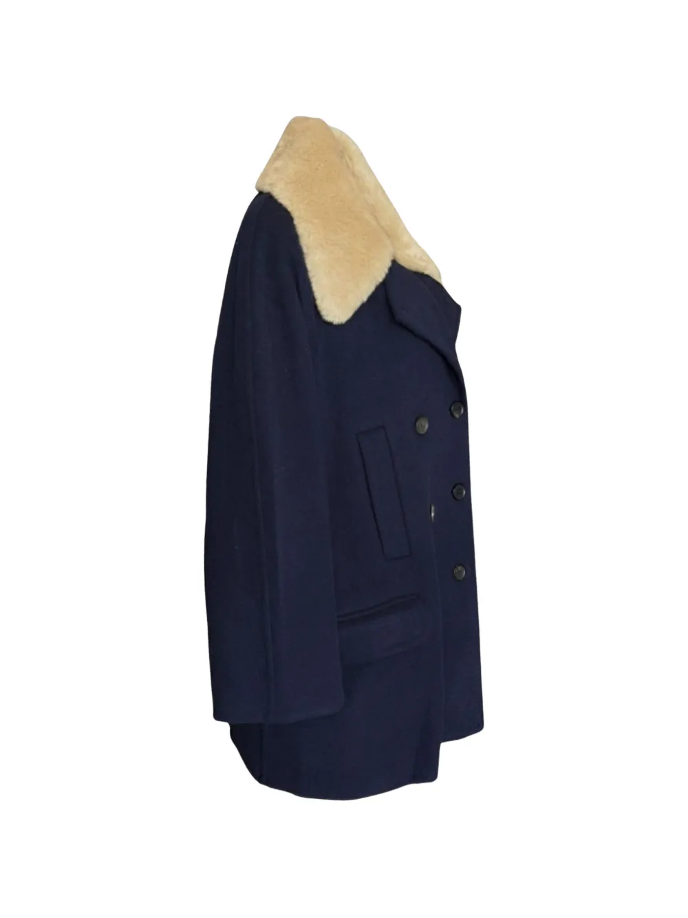  Sea Double-breasted Coat - Blue 