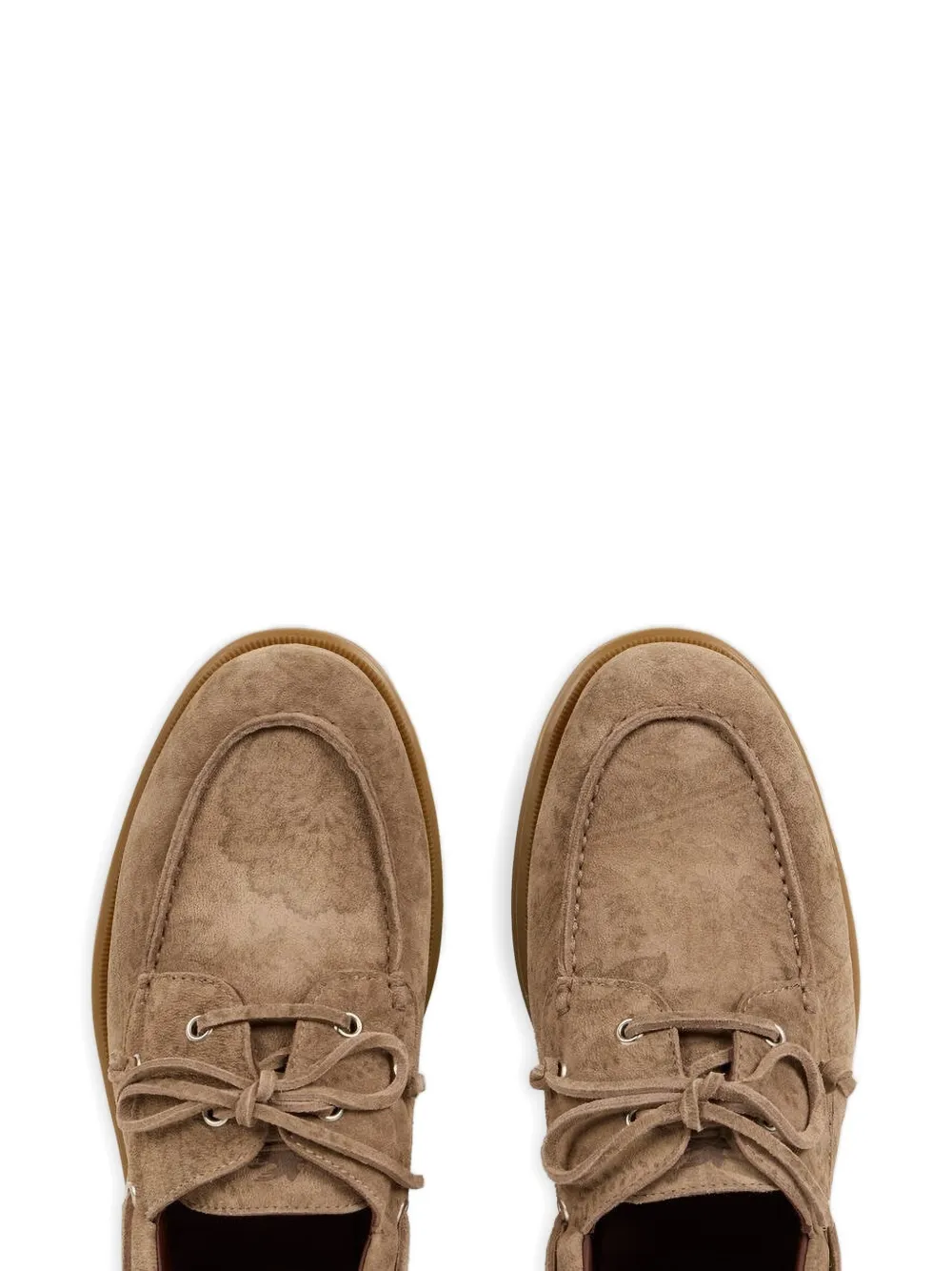 ETRO printed suede boat shoes Beige