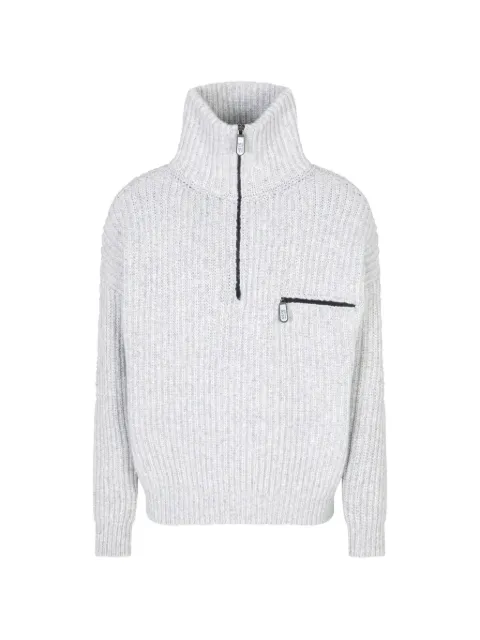 Giorgio Armani suéter tejido de canalé con cuello tortuga