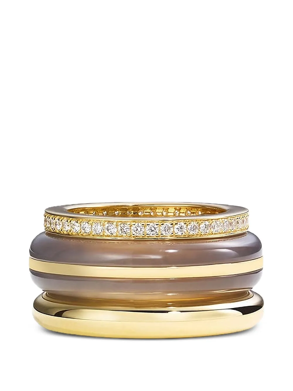 By Pariah Diamond And Agate Ring (Set Of Three)