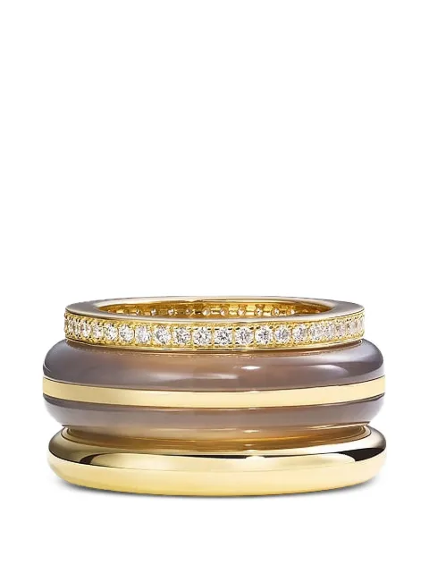 By Pariah By Pariah diamond and agate ring (set of three)