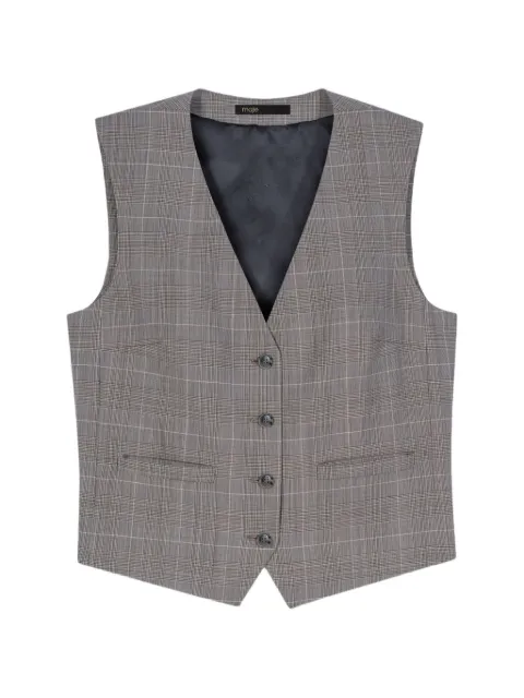 Maje checked buttoned waistcoat