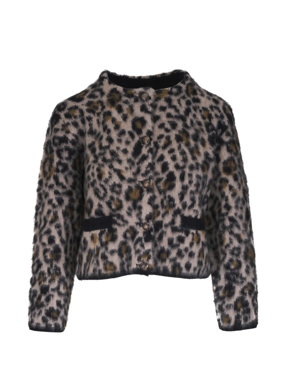 Nili Lotan Beyton leopard-print button cardigan - Nude