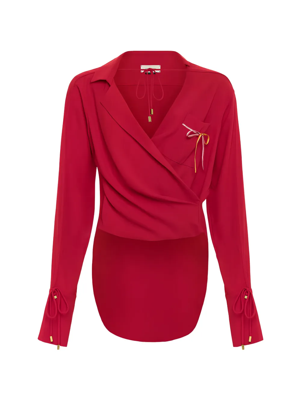 Hellessy Cleo draped pocket shirt - Rosso