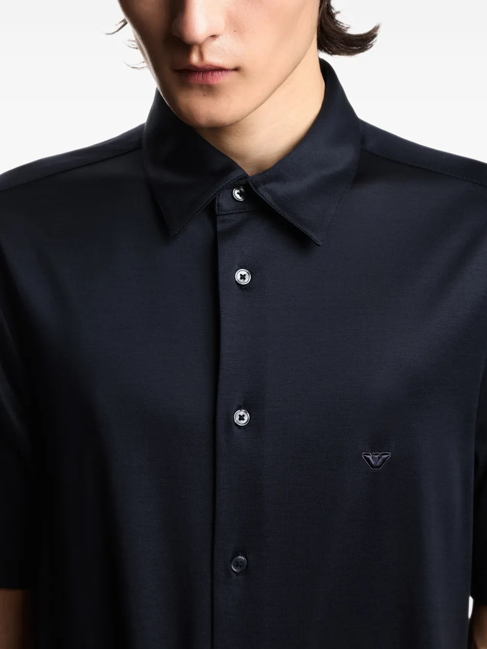 Emporio Armani Overhemd met korte mouwen Blauw