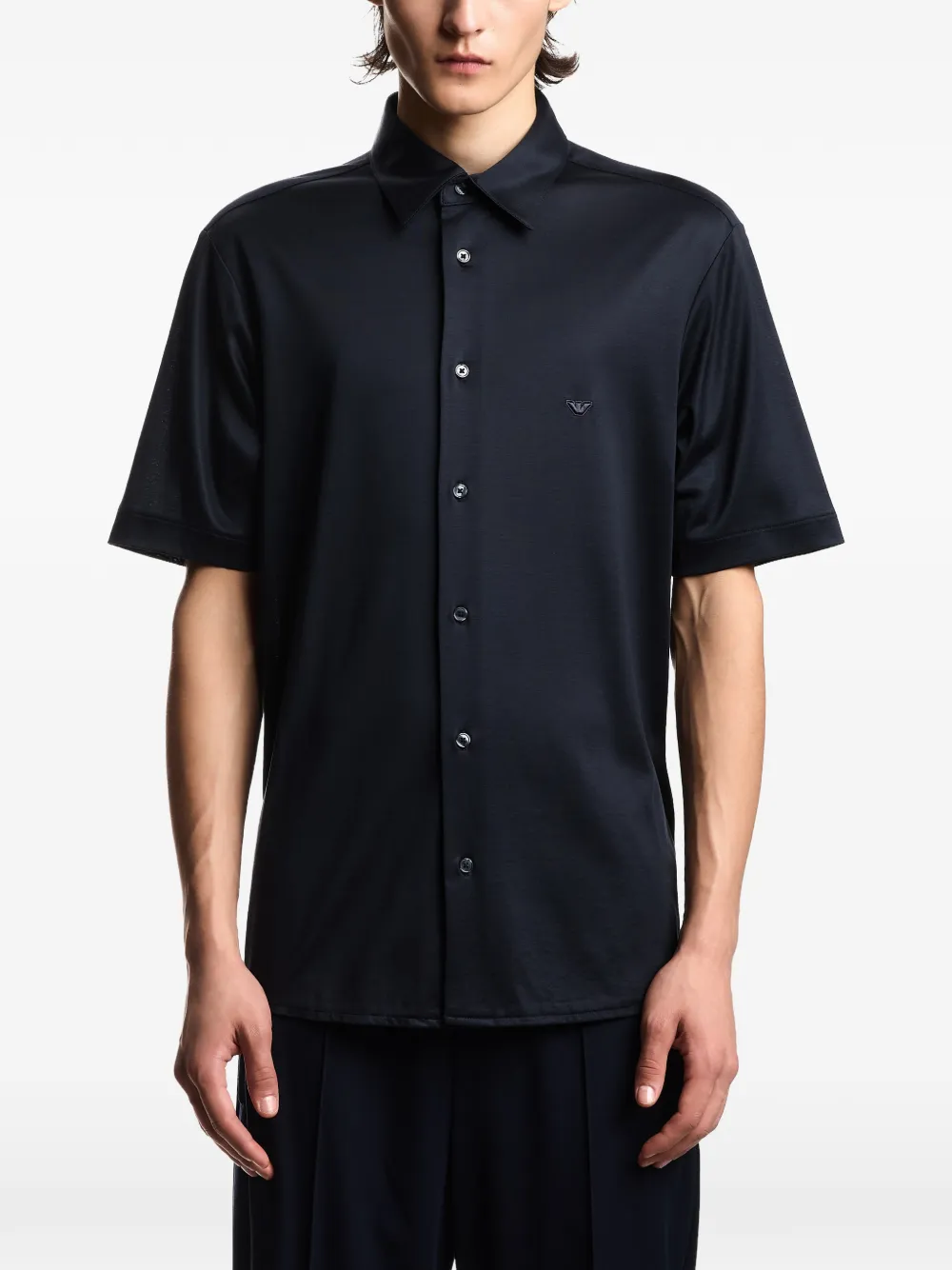 Emporio Armani Overhemd met korte mouwen Blauw